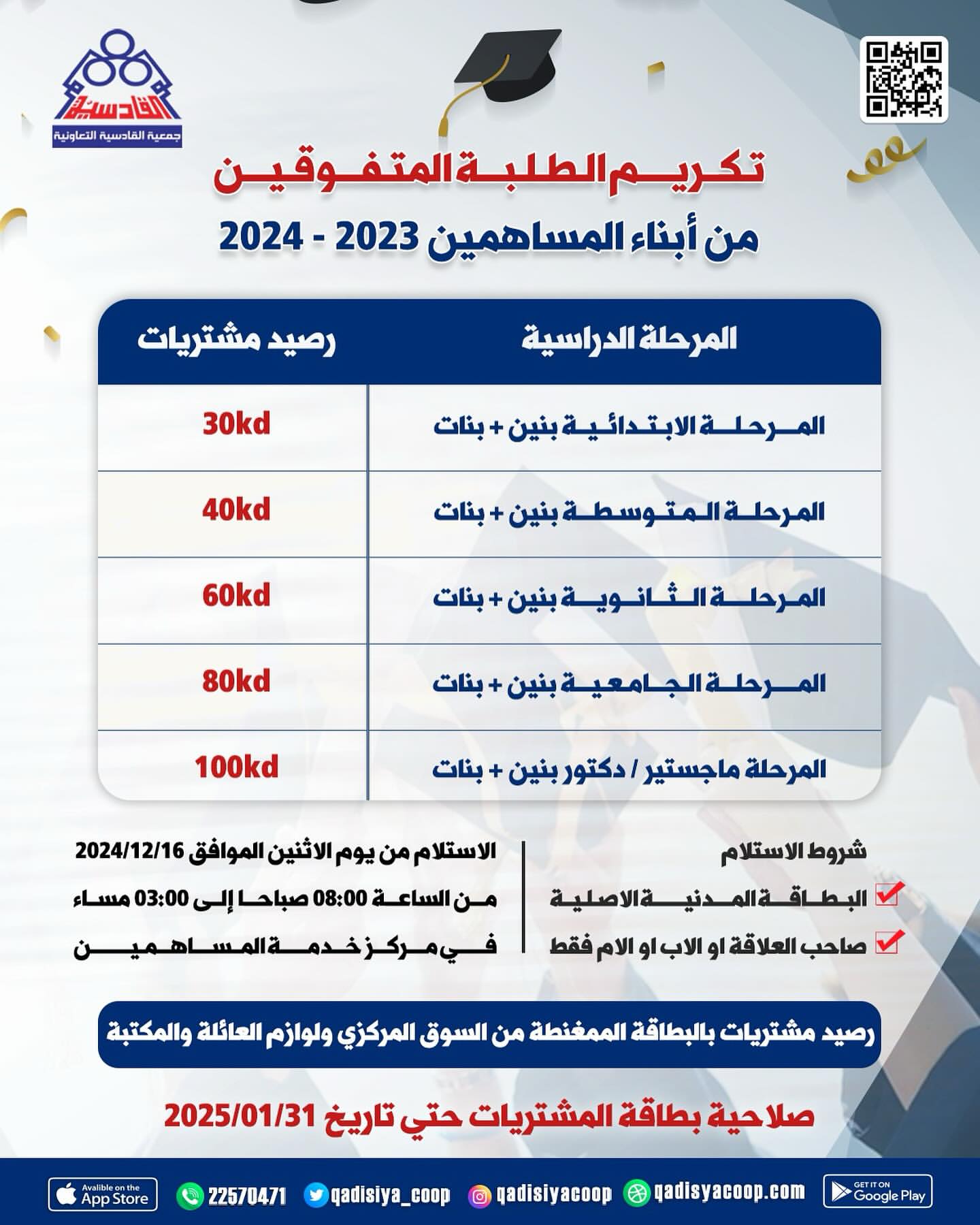 تكريم الطلبة المتفوقين لعام 2023-2024